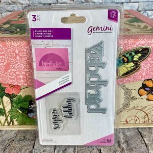 Gemini Crafters Companion Birthday Stamp Die Set 3.8 x 1.1 Card Making Scrapbook